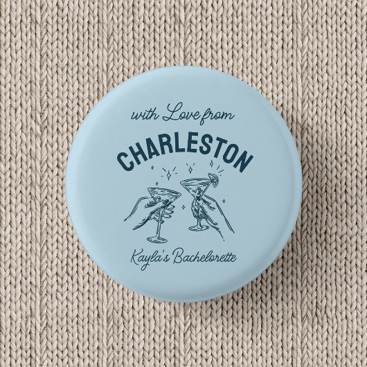 Benutzerdefiniert mit Liebe vom Zielort Bacheloret Button