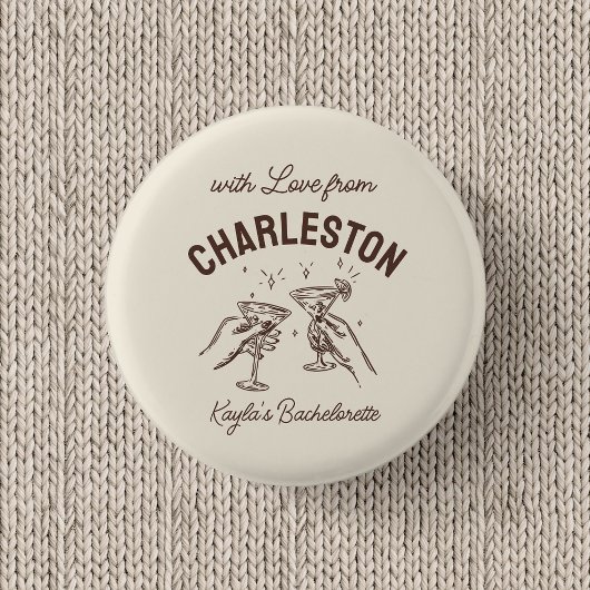 Benutzerdefiniert mit Liebe vom Zielort Bacheloret Button