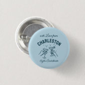 Benutzerdefiniert mit Liebe vom Zielort Bacheloret Button (Vorne & Hinten)