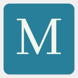 Benutzerdefiniert mit Monogramm Quadratischer Aufkleber