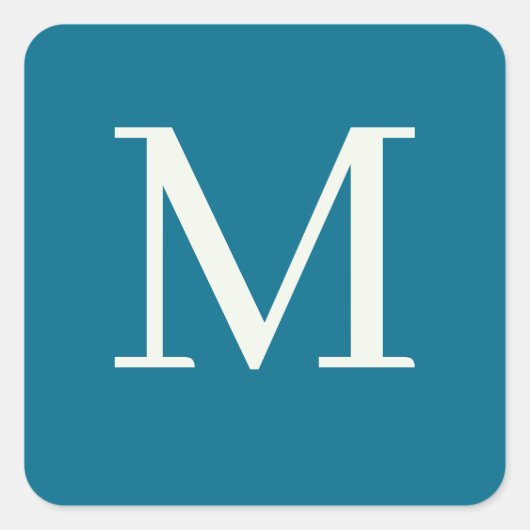 Benutzerdefiniert mit Monogramm Quadratischer Aufkleber (Vorderseite)