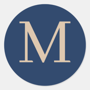 Benutzerdefiniert mit Monogramm Runder Aufkleber