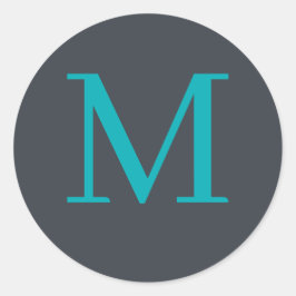 Benutzerdefiniert mit Monogramm Runder Aufkleber