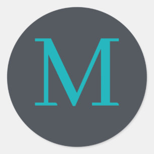 Benutzerdefiniert mit Monogramm Runder Aufkleber