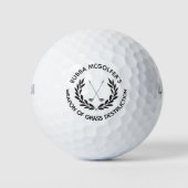 Benutzerdefiniert mit schwarz-weißem Treiberlogo Golfball (Vorderseite)