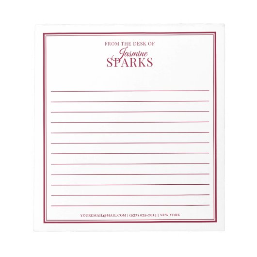 Benutzerdefiniert modern aus dem Schreibtisch mit Notizblock (Vorderseite)