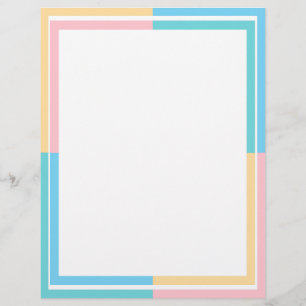 Benutzerdefiniert Modern Blau Grün Pink Gelb Leer Briefbogen
