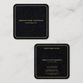 Benutzerdefiniert Moderner Minimalistischer Goldte Quadratische Visitenkarte (Vorne/Hinten)