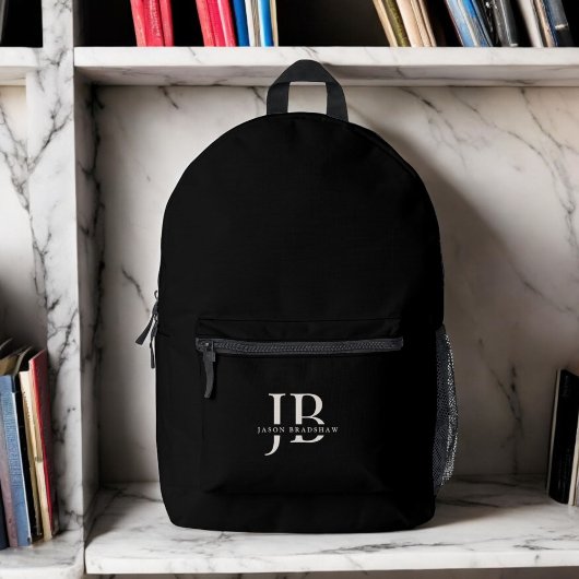 Benutzerdefiniert Modernes elegantes Monogramm und Bedruckter Rucksack