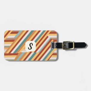 Benutzerdefiniert Monogram Modern Retro 70er Geome Gepäckanhänger