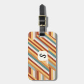 Benutzerdefiniert Monogram Modern Retro 70er Geome Gepäckanhänger (Vorderseite vertikal)