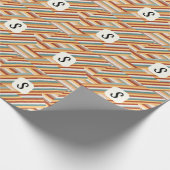 Benutzerdefiniert Monogram Modern Retro 70er Geome Geschenkpapier (Ecke)