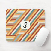 Benutzerdefiniert Monogram Modern Retro 70er Geome Mousepad (Mit Mouse)