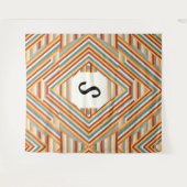 Benutzerdefiniert Monogram Modern Retro 70er Geome Wandteppich (Vorderseite (Horizontal))