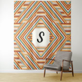 Benutzerdefiniert Monogram Modern Retro 70er Geome Wandteppich (Beispiel)