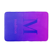 Benutzerdefiniert Monogramm und Name Rosa bis Blau Badematte (Vorderseite)
