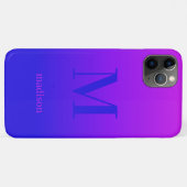Benutzerdefiniert Monogramm und Name Rosa bis Blau Case-Mate iPhone Hülle (Rückseite (Horizontal))