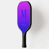Benutzerdefiniert Monogramm und Name Rosa bis Blau Pickleball Schläger (Links)