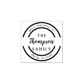 Benutzerdefiniert | Name der Familie | RÜCKSENDEAD Gummistempel (Prägung)