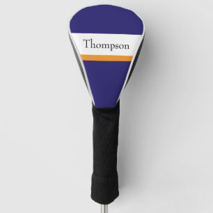 Benutzerdefiniert Navy Blau Gold Nachname Golf Headcover