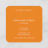 Benutzerdefiniert Orange Modern Elegant Monogram I Quadratische Visitenkarte (Rückseite)