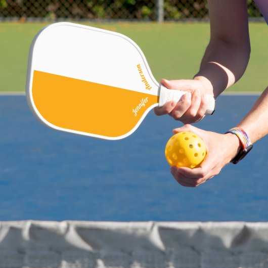 Benutzerdefiniert Orange und Weiß Pickleball Schläger (InSitu)