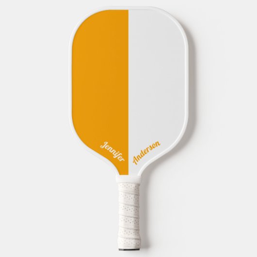 Benutzerdefiniert Orange und Weiß Pickleball Schläger (Vorderseite)