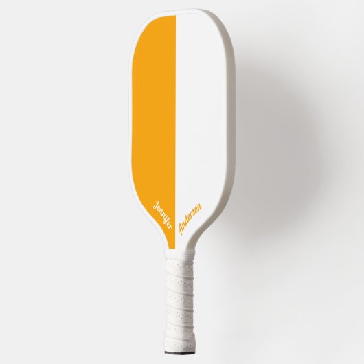 Benutzerdefiniert Orange und Weiß Pickleball Schläger (Links)