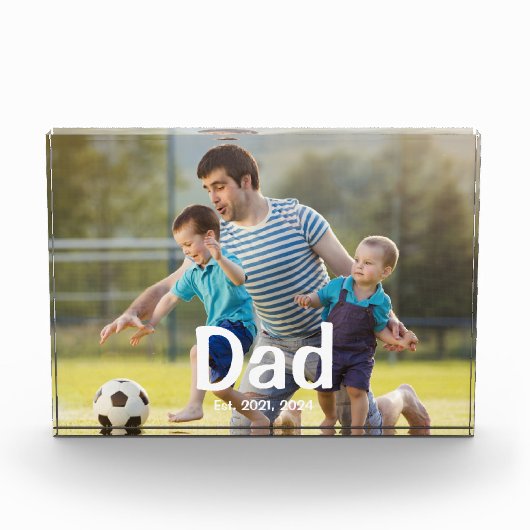 Benutzerdefiniert Papa gegründet Fotoblock (Vorderseite)