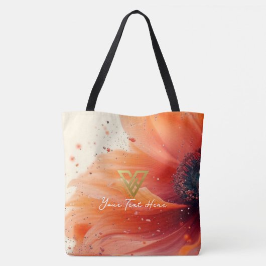 Benutzerdefiniert: Personalisierte Tasche mit Blum (Rückseite)