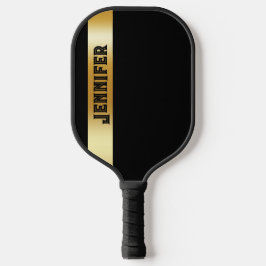 Benutzerdefiniert Personalisiertes Gold und Schwar Pickleball Schläger