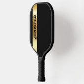 Benutzerdefiniert Personalisiertes Gold und Schwar Pickleball Schläger (Links)