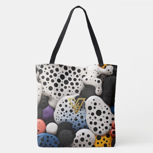 Benutzerdefiniert: Polka Dot Array Benutzerdefinie Tasche (Rückseite)