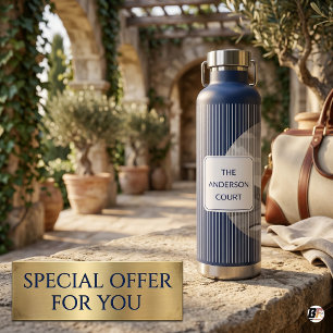 Benutzerdefiniert Preppy Navy Nadelstreifen Countr Trinkflasche