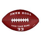 Benutzerdefiniert Red Football mit Name Team Name (Vorderseite)