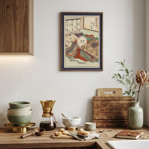 BENUTZERDEFINIERT Retro-Junge auf Schaukelpferd Ku Poster