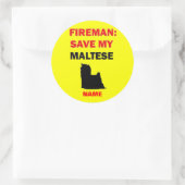 Benutzerdefiniert Rette Meines Maltesischen Runder Aufkleber (Tasche)