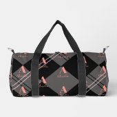 Benutzerdefiniert Rosa Grau Schwarz Personalisiert Duffle Bag (Vorderseite)