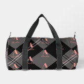 Benutzerdefiniert Rosa Grau Schwarz Personalisiert Duffle Bag (Rückseite)