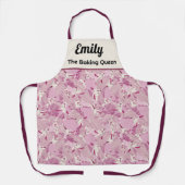 Benutzerdefiniert rosa Pastellvogel und Blätter Sc Schürze (Vorderseite)