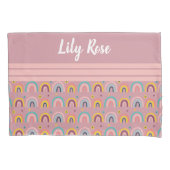 Benutzerdefiniert rosa Regenbogenmuster Kid Kissenbezug (Vorderseite)