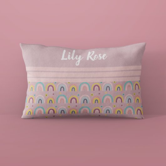 Benutzerdefiniert rosa Regenbogenmuster Kid Kissenbezug