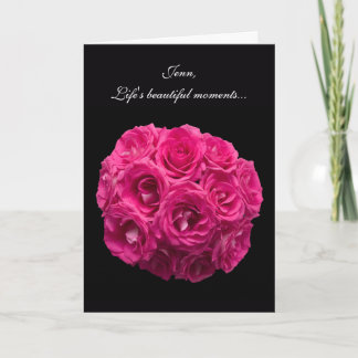 Benutzerdefiniert rosa Rosen Matron of Honor Card Einladung