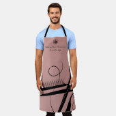 Benutzerdefiniert rosa Schwarzes Logo Motto Haarto Schürze (Getragen)