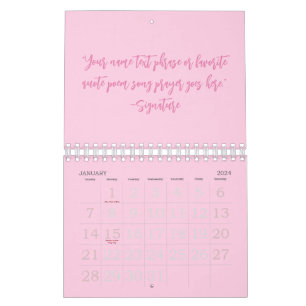 Benutzerdefiniert rosa Skript zitieren Brustkrebs- Kalender