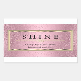 Benutzerdefiniert Rosa und Gold Rechteckiger Aufkleber