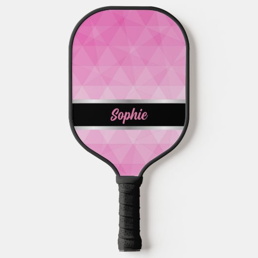 Benutzerdefiniert Rosa und Schwarz Personalisiert Pickleball Schläger (Vorderseite)