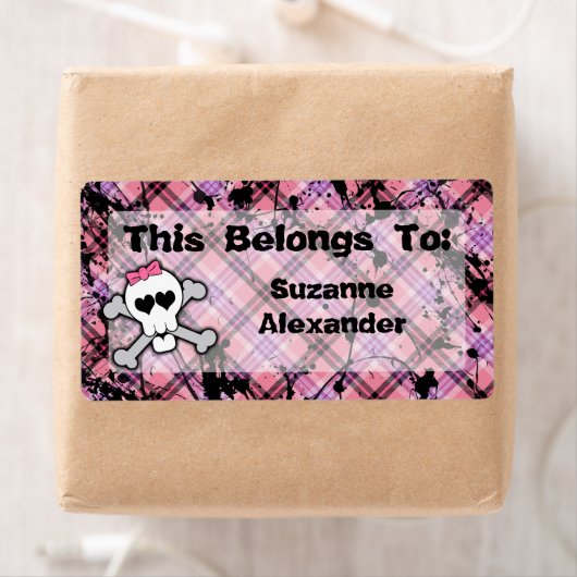 Benutzerdefiniert Rosa und Schwarzer Schädel mit K (Insitu)