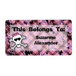 Benutzerdefiniert Rosa und Schwarzer Schädel mit K