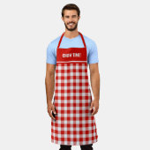 Benutzerdefiniert Roter und Weißer Buffalo Kariert Schürze (Getragen)